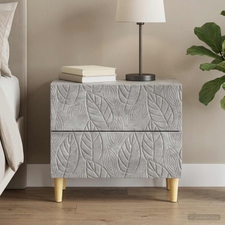 Table de chevet Gris béton 62 x 34,5 x 48 cm Bois d'ingénierie 623299623299