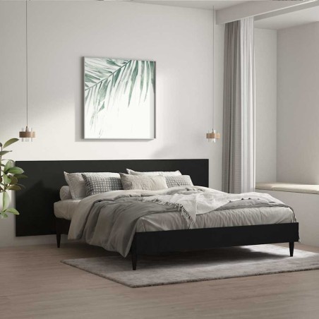 Tête de lit murale Noir 240x1,5x80 cm Bois d'ingénierie 623301623301