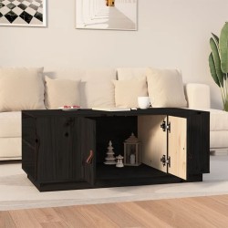 Table basse Noir 100x50x41 cm Bois massif de pin 623305623305