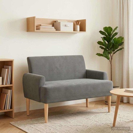 Canapé love seat avec capitonnage en boutons Gris foncé 623306623306