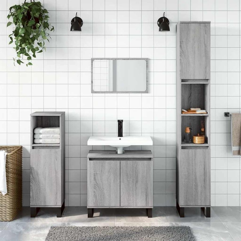 Armoire de bain sonoma gris 58x33x60 cm bois d'ingénierie 623307623307