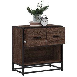 Table de chevet chêne marron 60x31x60 cm bois ingénierie métal 623308623308