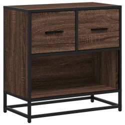 Table de chevet chêne marron 60x31x60 cm bois ingénierie métal 623308623308