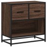 Table de chevet chêne marron 60x31x60 cm bois ingénierie métal 623308623308