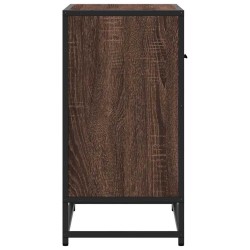Table de chevet chêne marron 60x31x60 cm bois ingénierie métal 623308623308