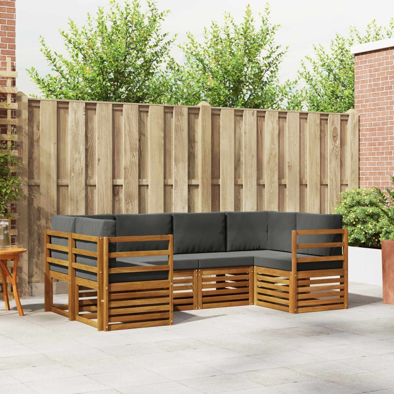 Ensemble de canapé d'angle 6 pcs Naturel et Anthracite 623309623309