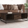 Table basse chêne marron 100x57x35cm bois d'ingénierie et métal 623315623315