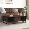 Table basse chêne marron 100x57x35cm bois d'ingénierie et métal 623315623315