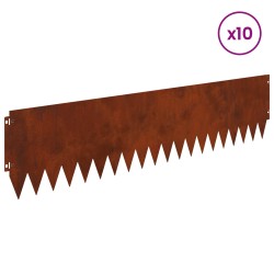 Bordure de Pelouse 10 pcs 103 x 25 cm Acier Rouillé 623316623316