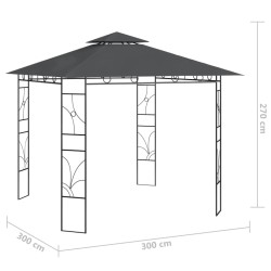 Belvédère 3x3x2,7 m Anthracite 160 g/m² 623317623317