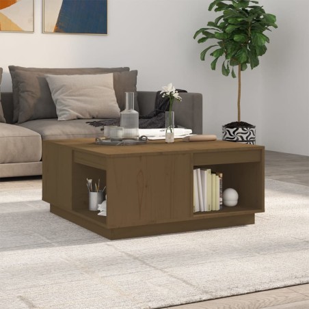 Table basse Marron miel 80x81x36,5 cm Bois massif de pin 623319623319
