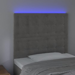 Tête de lit à LED Gris clair 80x5x118/128 cm Velours 623326623326