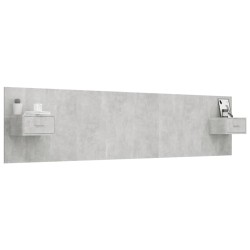 Tête de lit avec armoires Gris béton Bois d'ingénierie 623329623329