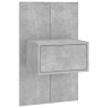 Tête de lit avec armoires Gris béton Bois d'ingénierie 623329623329