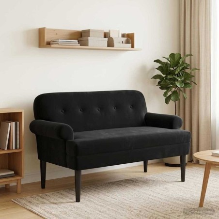 Canapé love seat avec capitonnage en boutons Noir Velours (V) 623338623338