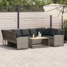 Canapé de jardin avec coussins Gris Résine tressée 623350623350