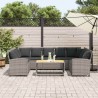 Canapé de jardin avec coussins Gris Résine tressée 623350623350