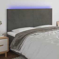 Tête de lit à LED Gris foncé 180x5x118/128 cm Velours 623355623355