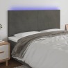 Tête de lit à LED Gris foncé 180x5x118/128 cm Velours 623355623355