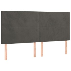 Tête de lit à LED Gris foncé 180x5x118/128 cm Velours 623355623355