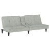 Canapé-lit avec porte-gobelets gris clair velours 623357623357