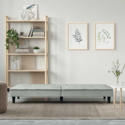 Canapé-lit avec porte-gobelets gris clair velours 623357623357