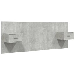 Tête de lit avec armoires Gris béton Bois d'ingénierie 623360623360