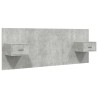 Tête de lit avec armoires Gris béton Bois d'ingénierie 623360623360