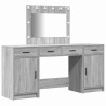 Table de Toilette avec tiroir 3 pcs Gris Bois d'ingénierie 623373623373