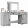 Table de Toilette avec tiroir 3 pcs Gris Bois d'ingénierie 623373623373