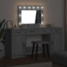 Table de Toilette avec tiroir 3 pcs Gris Bois d'ingénierie 623373623373