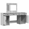 Table de Toilette avec tiroir 3 pcs Gris Bois d'ingénierie 623373623373