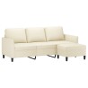 Canapé à 3 places avec repose-pieds Crème 180 cm Similicuir 623381623381