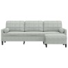 Canapé à 3 places avec repose-pieds Gris clair 210 cm Velours 623385623385