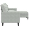 Canapé à 3 places avec repose-pieds Gris clair 210 cm Velours 623385623385