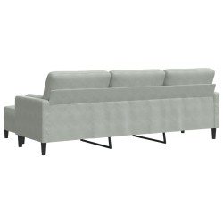 Canapé à 3 places avec repose-pieds Gris clair 210 cm Velours 623385623385