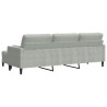 Canapé à 3 places avec repose-pieds Gris clair 210 cm Velours 623385623385