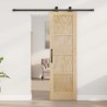 Porte coulissante Naturel et noir 61 x 198,5 cm 623386623386