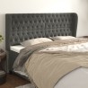 Tête de lit avec oreilles Gris foncé 203x23x118/128 cm Velours 623391623391