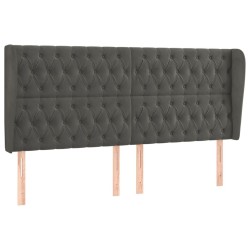 Tête de lit avec oreilles Gris foncé 203x23x118/128 cm Velours 623391623391