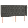 Tête de lit avec oreilles Gris foncé 203x23x118/128 cm Velours 623391623391