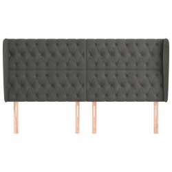 Tête de lit avec oreilles Gris foncé 203x23x118/128 cm Velours 623391623391