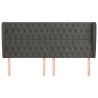 Tête de lit avec oreilles Gris foncé 203x23x118/128 cm Velours 623391623391