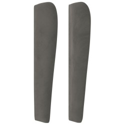 Tête de lit avec oreilles Gris foncé 203x23x118/128 cm Velours 623391623391