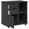 Cabinet roulant Gris 63,5 x 39 x 65,5 cm Bois de Pin Massif 623392623392
