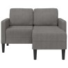 Canapé 2 places avec méridienne en L gris clair 125 cm lin 623395623395