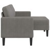Canapé 2 places avec méridienne en L gris clair 125 cm lin 623395623395