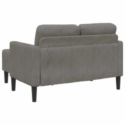 Canapé 2 places avec méridienne en L gris clair 125 cm lin 623395623395
