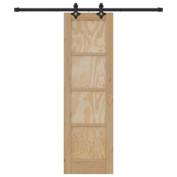 Porte coulissante Naturel et noir 61 x 198,5 cm 623396623396