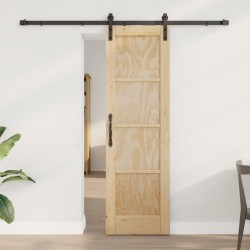 Porte coulissante Naturel et noir 61 x 198,5 cm 623402623402